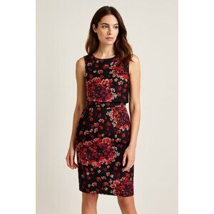 HOBBS LONDON MARIA DRESS floral colorful 10 shift sheath sleeveless career
